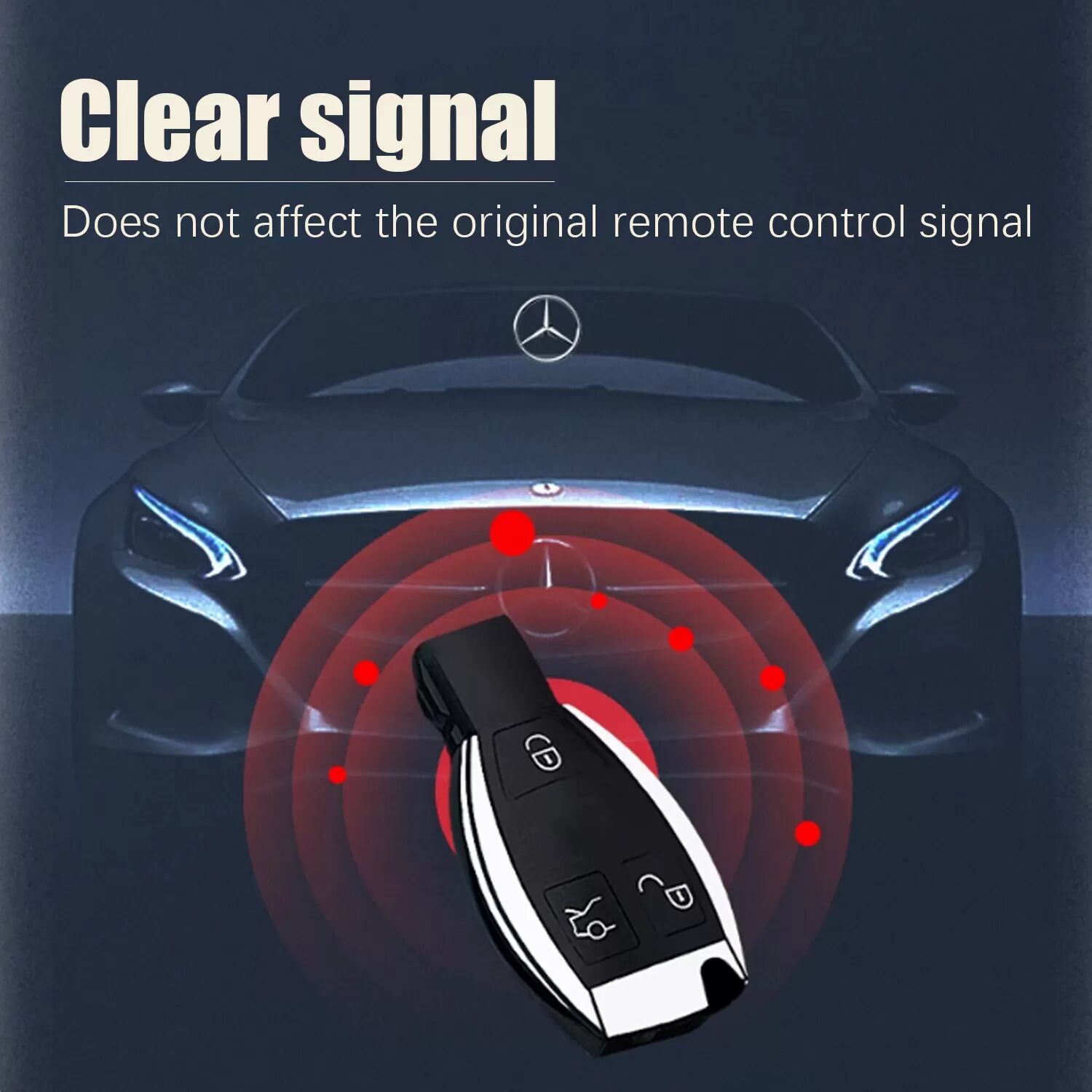 INF Couvre-clé à 3 boutons pour clé de voiture Mercedes-Benz