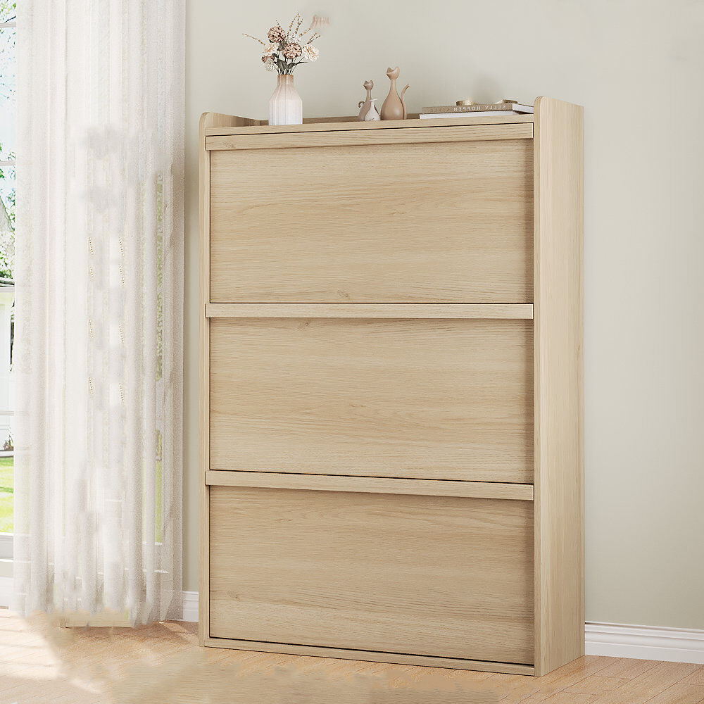 Blue Elephant 24 Pair Shoe Storage Cabinet Natural Wood 24