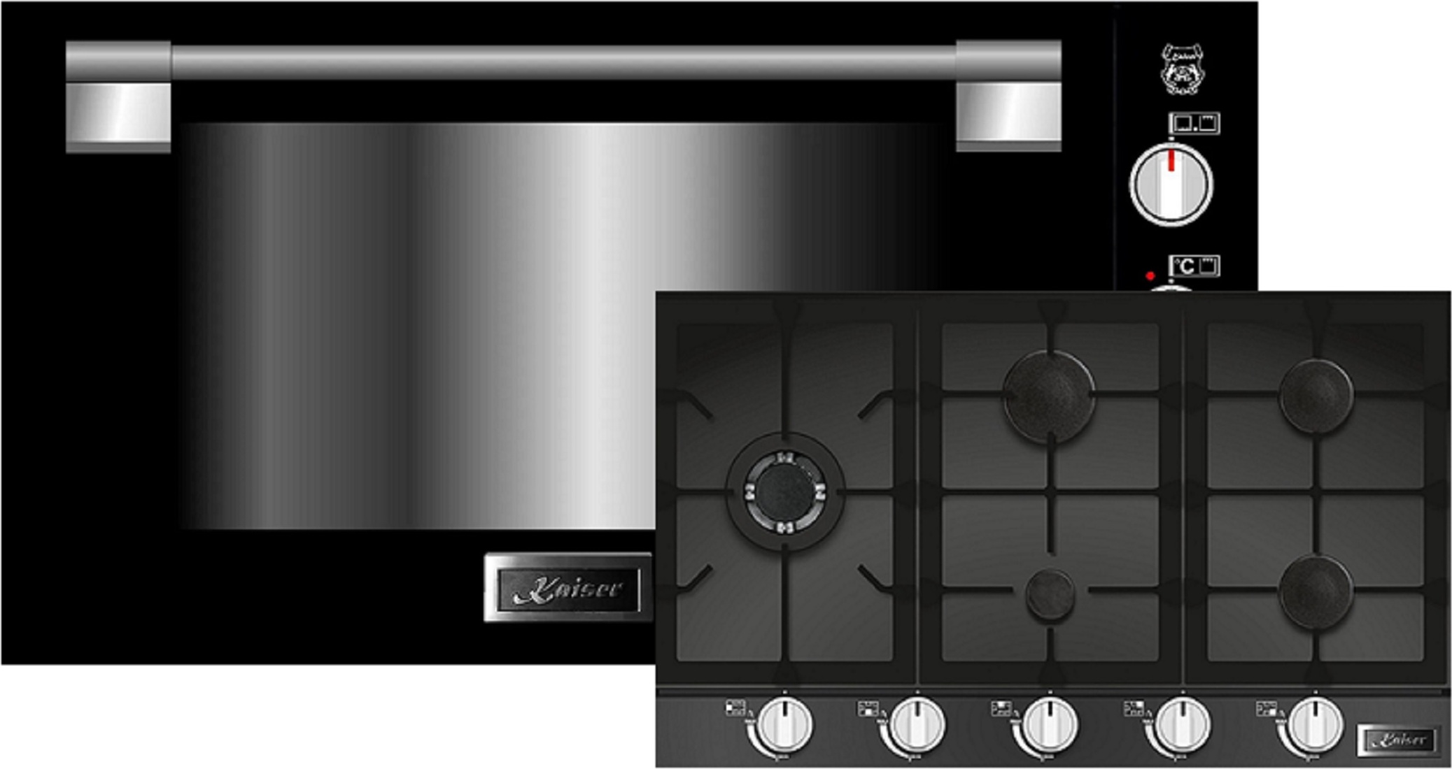 Herd Set/ Kaiser EG 9371 Einbau Gasbackofen 90cm + KCG 9387 Gaskochfeld 86 cm