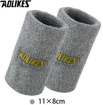 Uplifted Finds AOLIKES Terry Cloth Sports Wrist Bands For Sweat Absorption 11cm Gray
