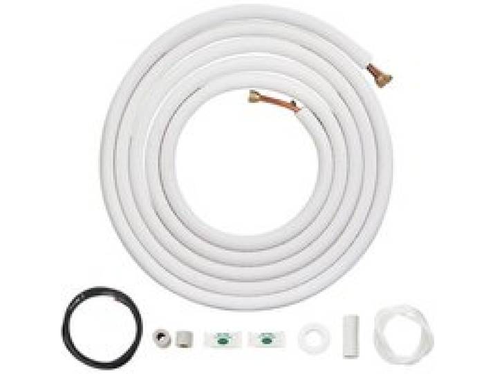 VEVOR Ensemble lignes divisées pour climatiseur 7,6 m tubes en cuivre CVC 6,4 mm 12,7 mm diamètre, isolation triple couche avec câble de connexion pour équipement de climatisation, de pompe à chaleur
