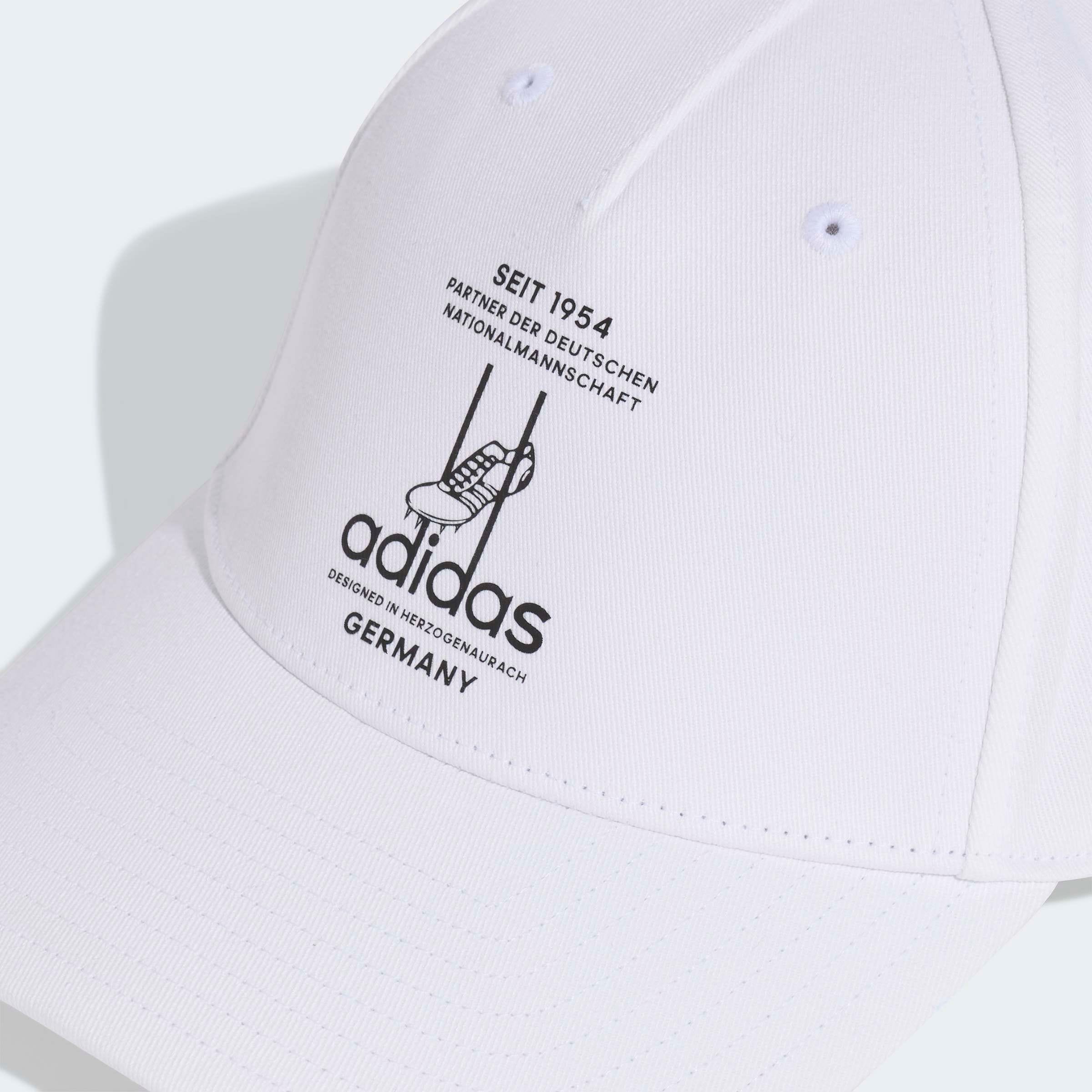Baseball Cap ADIDAS PERFORMANCE "DFB DEUTSCHLAND 26", weiss (weiß, schwarz), Obermaterial: 100% Baumwolle, Caps Baseball Cap weiß, schwarz Einheitsgröße
