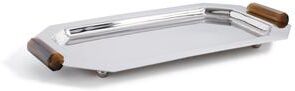 Zodax Polished Octagon Metal Serving Trays with Horn Handles