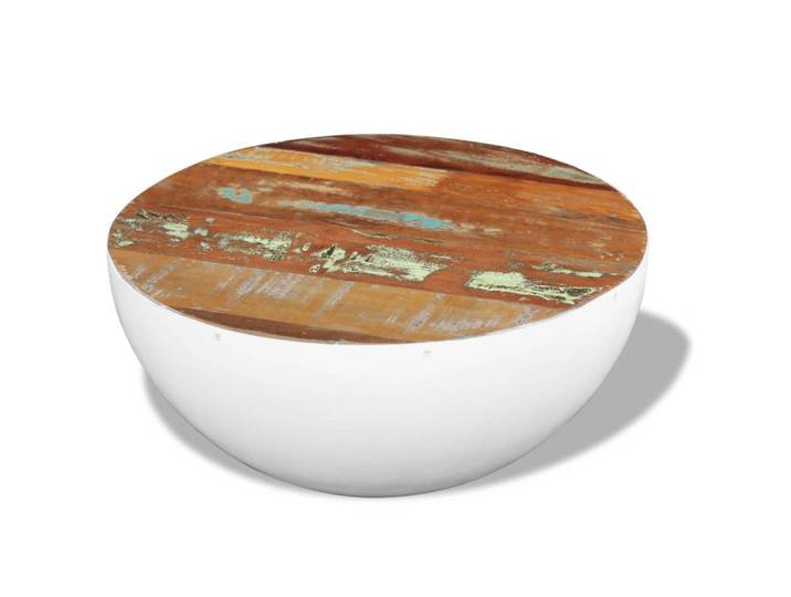 vidaXL Couchtisch Couchtisch Schalenform Altholz Massiv 60x60x30 cm (1-St), Massivholz Couchtisch Beistelltisch Kaffeetisch Sofatisch Wohnzimmer