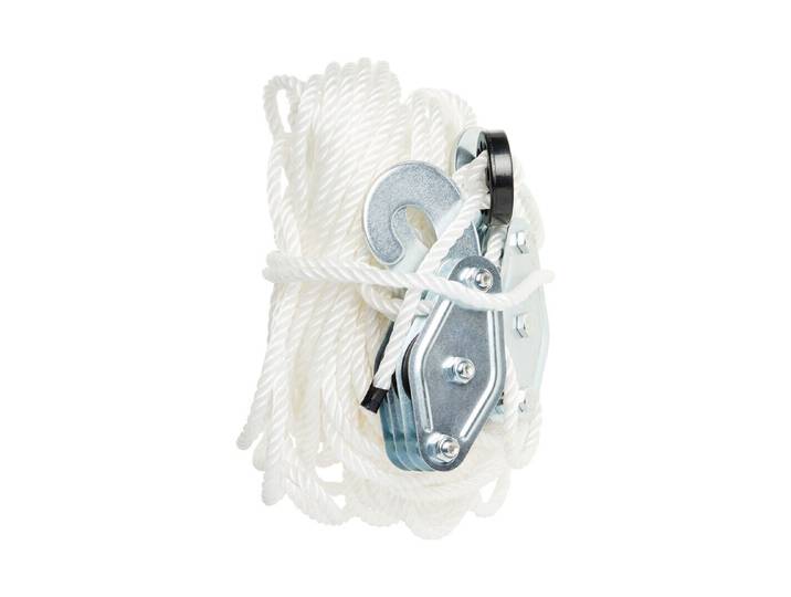 Meister + Co Flaschenzug 20m/PES-Seil 6mm weiss