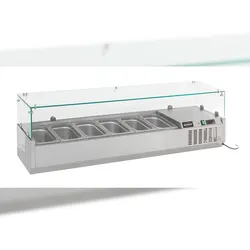 Aufsatzvitrine Albon | 1/4 GNx10 | HxBxT 43,5x200x33,5cm | + CHEFGASTRO Geschirrtuch