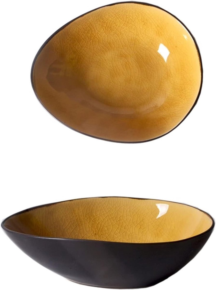 Vintage Keramische Saladekom - Grote Maaltijdkom - 20,5 cm Diameter