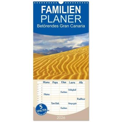 Familienplaner 2026 - Betörendes Gran Canaria mit 5 Spalten (Wandkalender, 21 x 45 cm) CALVENDO