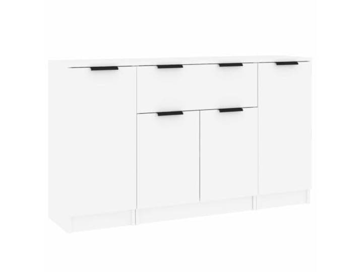 Fisinber Sideboard 3er Set Weiß Beistellschrank Holzwerkstoff 3-teilig Flexibles Schrank-Set fürs Wohnzimmer und Schlafzimmer: 6 Fächer und 1 Schublade bieten viel Stauraum mit eleganter Optik.