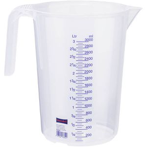 Hünersdorff Messbecher 938500, aus Kunststoff, mit ml / Liter Skala, hitzebeständig, 3 Liter