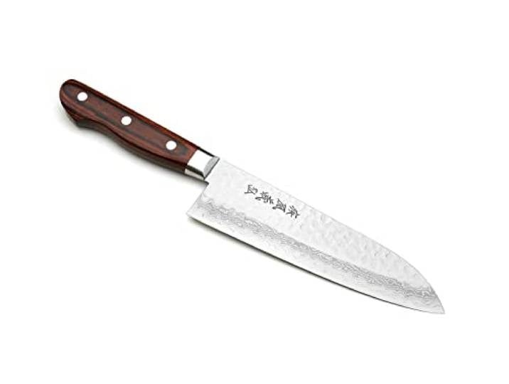 Yoshihiro Besteck, Damaskus Santoku Messer, 17,8 cm