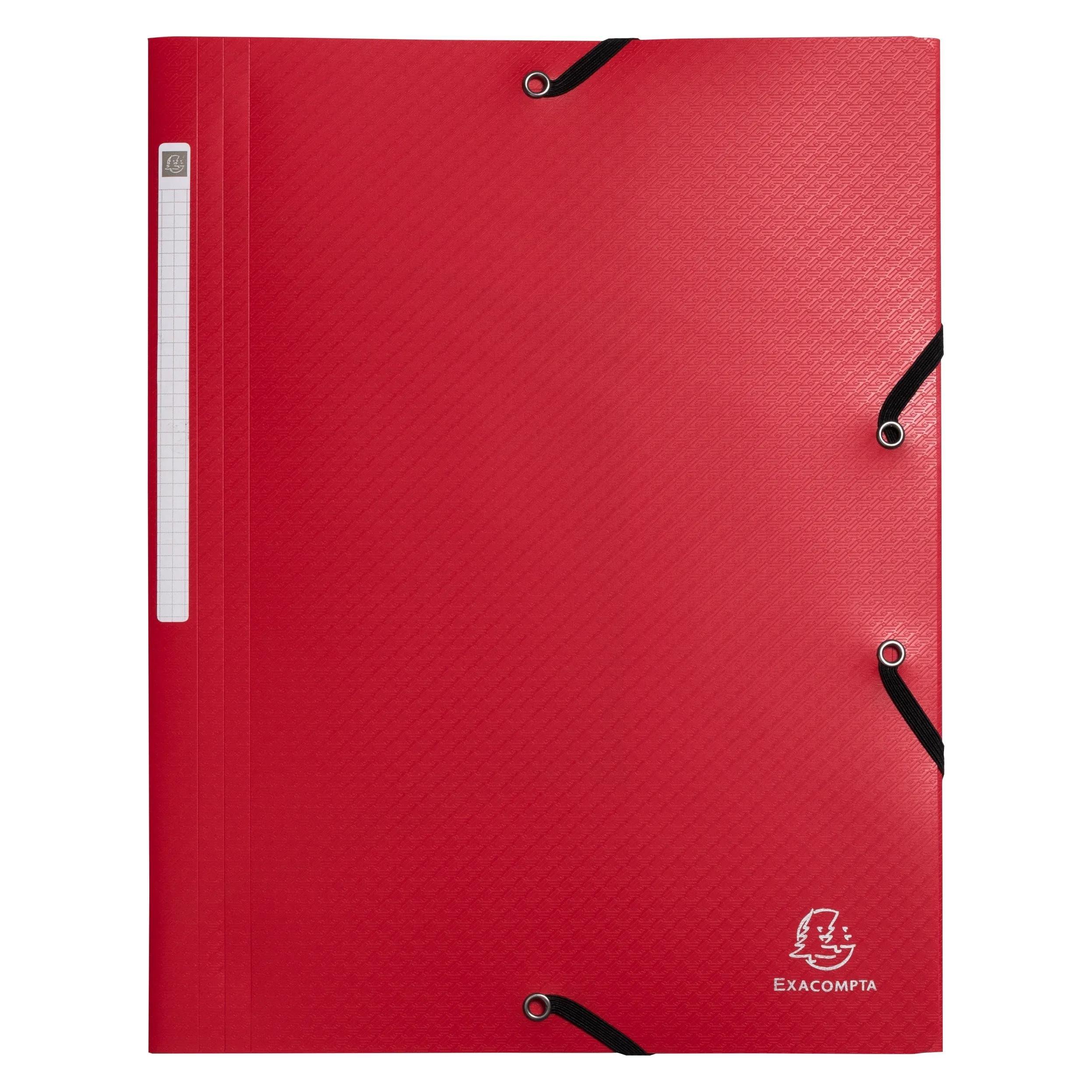 Exacompta Sammelmappe A4 mit Gummizugverschluss und 3 Klappen, Recycling-PP, Kollektion Opak (A4, 10x) (55705E)