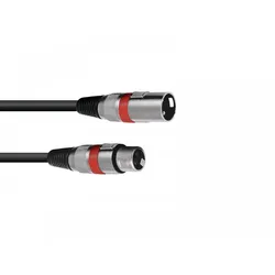 XLR Kabel 3pol 15m schwarz rot OMNITRONIC 3022057R