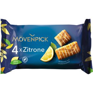 Mövenpick Kuchen Zitrone, mit Glasur, Rührkuchen, einzeln verpackt, je 35 g, 4 Stück