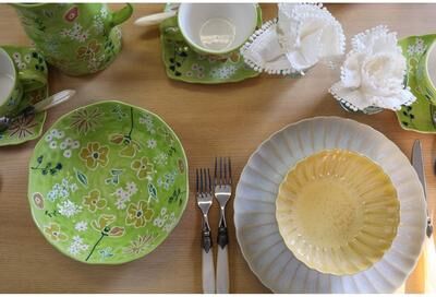 Euro Ceramica Primavera 8.8” Handpainted All-Purpose Bowl - 50.5 oz