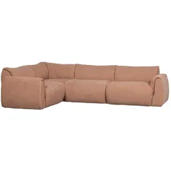 Ecksofa Baggy aus Chenille-Stoff, modern und flexibel, links, Altrosa, weiche Polsterung