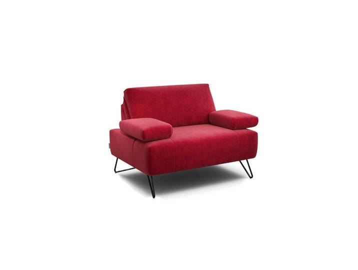 Sensoo Sessel Cosy, Rot, Metall, 114-142x85x86-94 cm, Stoffauswahl, Wohnzimmer, Sessel, Sonstige Sessel