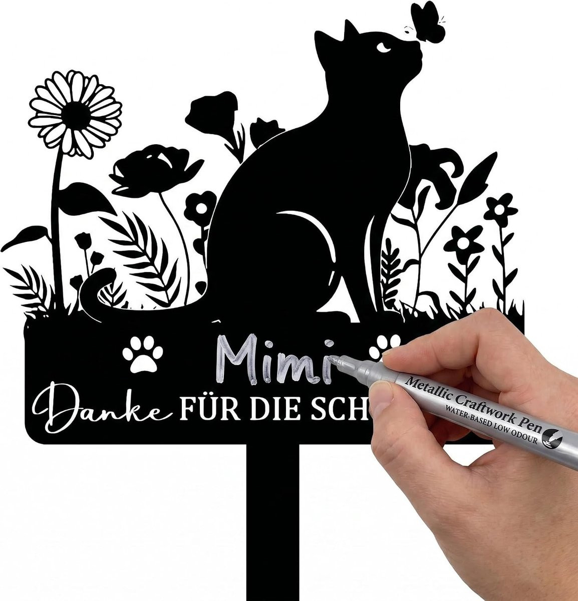 Gegraveerde grafsteen voor katten - Weerbestendige gedenkplaat en grafdecoratie voor dieren