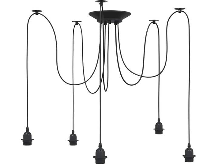 vidaXL Lampe suspendue avec 5 douilles E27 noir métal