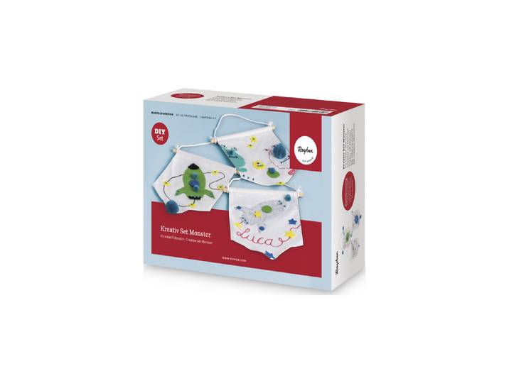 Rayher Kreativ-Set Monster für 8 Stoffwimpel