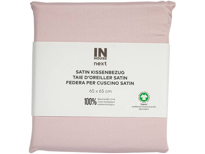 Inhouse Kissen Gots Satin 65x65 rosa