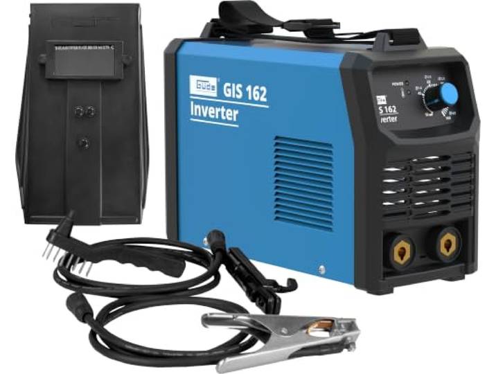 Güde Inverter Schweißgerät GIS 162 (230 V, 15,5 W Leerlaufleistung, 5,0 kVA max. Netzleistung, 10-160 A Regelbereich Schweißstrom, inkl. Elektrodenhalter, Masseklemme, Schlackenhammer & Schweißschild)
