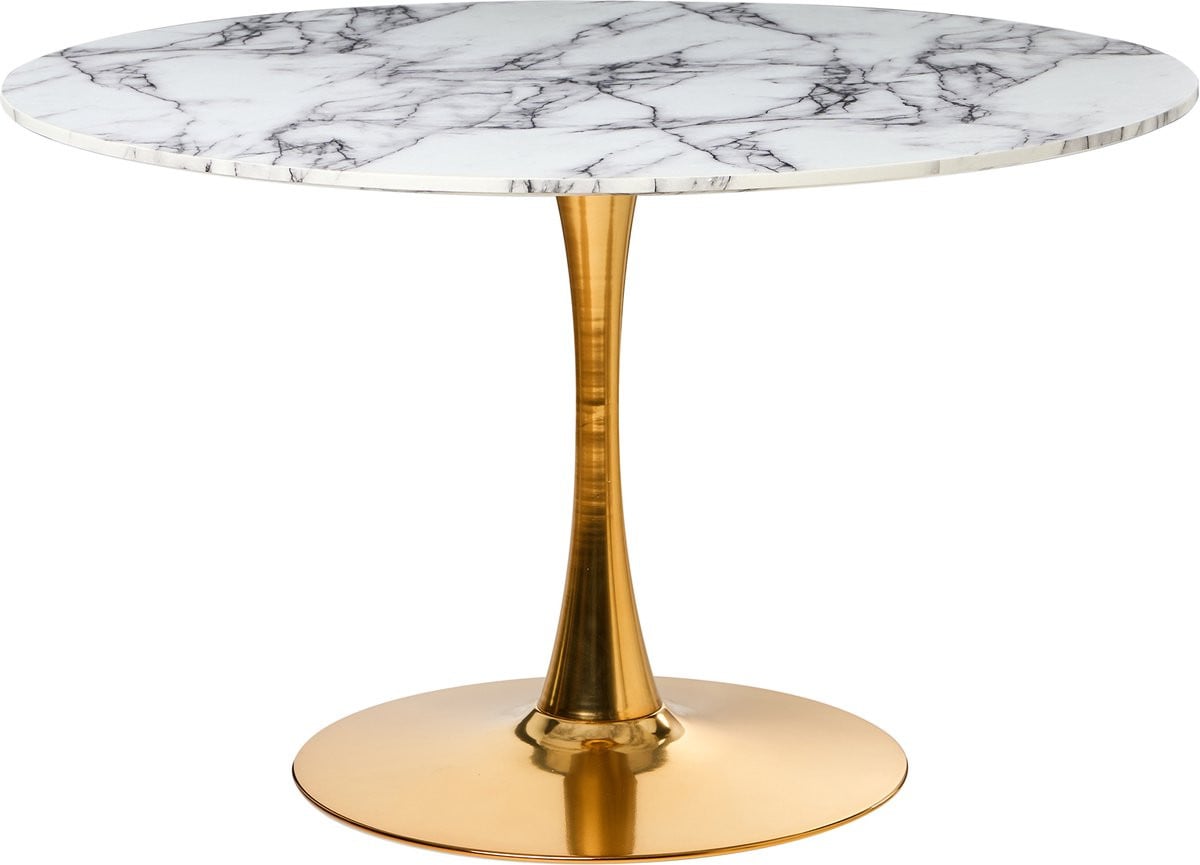 Beliani BOCA Ronde eettafel - Wit marmer - Diameter: 120 cm
