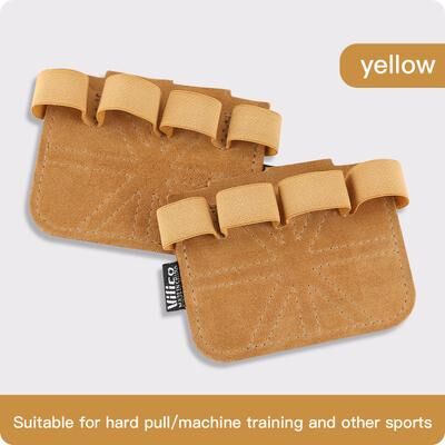 Youfap Market Men's And Women's Cowhide Weightlifting Gloves With Palm Protection, Fitness, Gymnastics, And Grip Strength Support brown