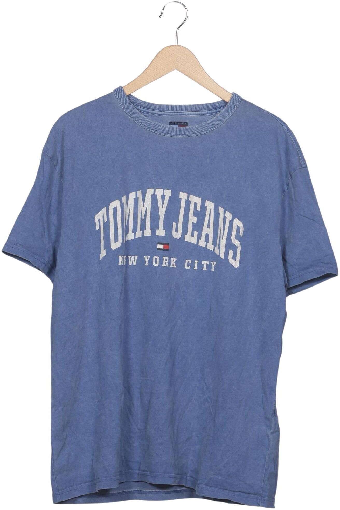 Tommy Jeans Herren T-Shirt, Hellblau, Gr. XL, Baumwolle - Second Hand