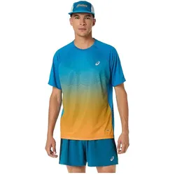 ASICS, Herren, Sportshirt, Road Fade T-Shirt (S), Orange, Blau