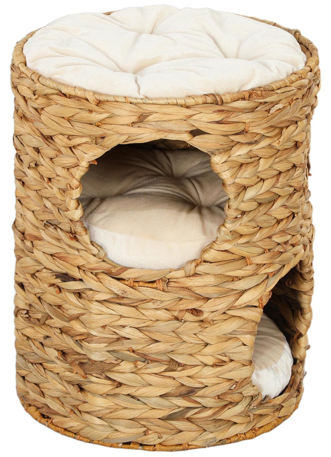 PawHut Krabton kattenhuis met 2 holtes en kussen, Hoogte: 50 cm