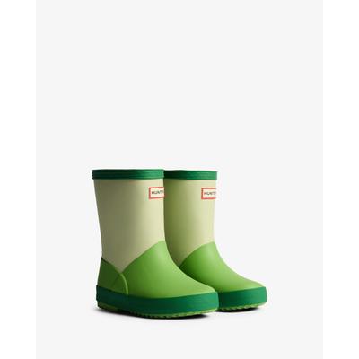 Gummistiefel HUNTER "Original kids first colour block insulated", Mädchen, Gr. 23, grün, Synthetik, Schuhe Gummistiefel, wasserdicht & gefüttert