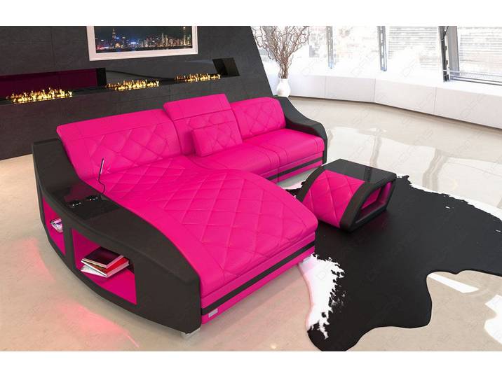 Mini Couch Swing L-Form in Leder