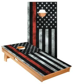 Skip's Garage Thin Red Line Cornhole Boards