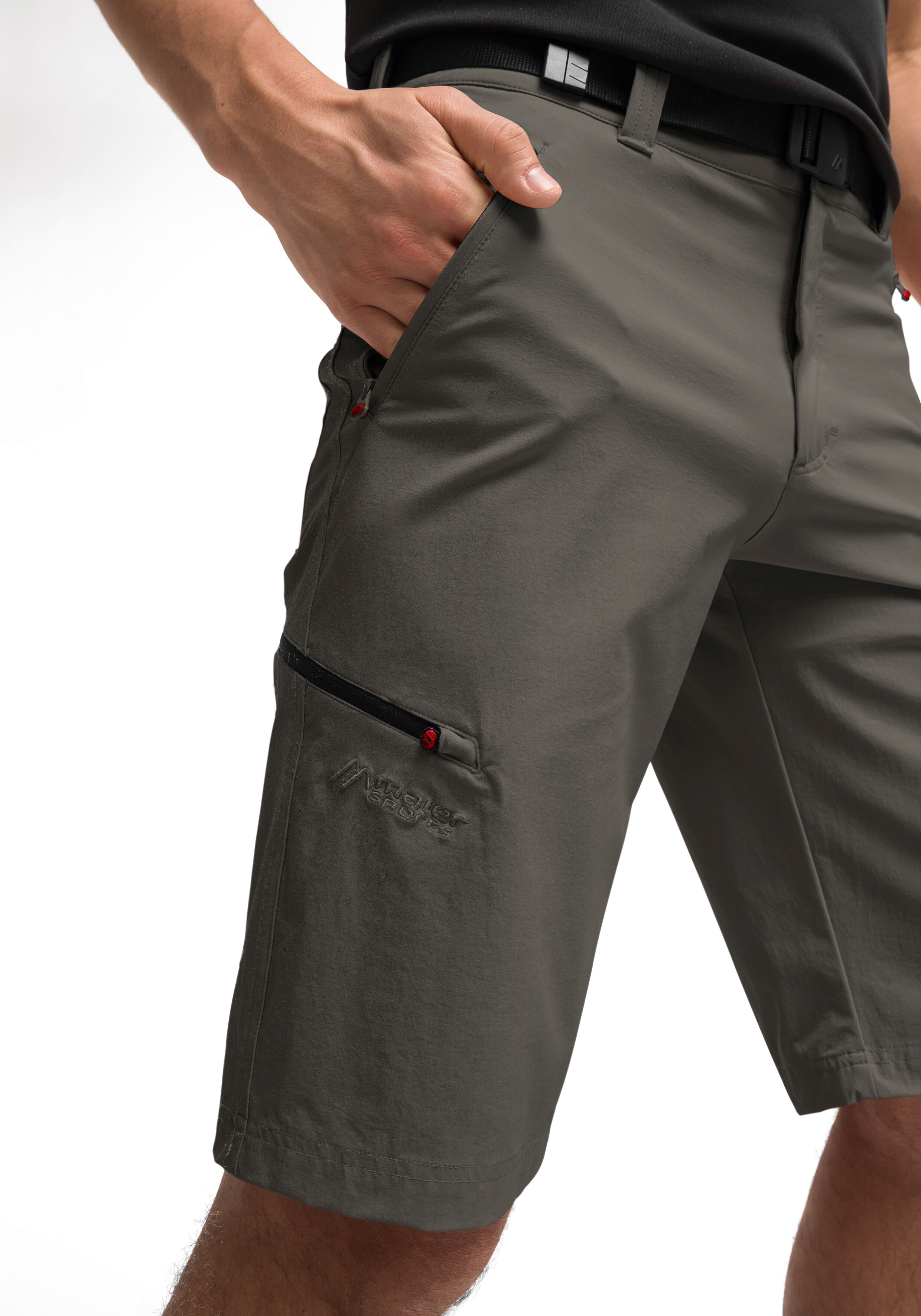 Bermudas MAIER SPORTS "Nil Bermuda", Herren, Gr. 58, Normalgrössen, braun (schlamm), 90% Polyamid, 10% Elasthan, Hosen Bermudas, kurze Herren Wanderhose, moderne Outdoor-Bermuda, Trekkinghose schlamm 58, Normalgrössen