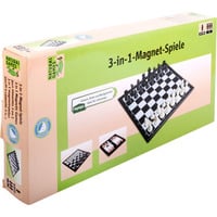 3 in 1 Magnetspiel für Dame, Schach und Backgammon, Brettspiel