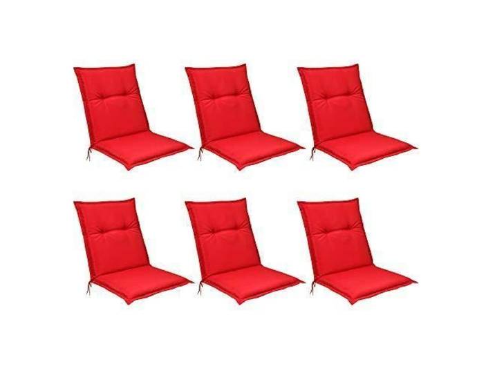 Beautissu Matelas Coussin pour Chaise Fauteuil de Jardin terrasse Base NL 100x50x6cm - Set de 6 - Rouge