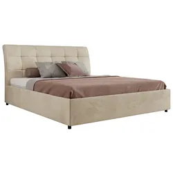 POLSTERBETT GALA CLASSIC 160/200 - Beige Velvet - Schaum-Matratze
