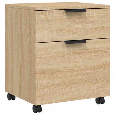 DELUKE Rollcontainer MOSAB rollbar Sonoma-Eiche 45x38x54 cm | Nachttisch mit Rollen Aktenschrank rollbar kleiner Schubladenschrank