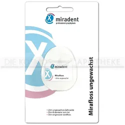 MIRADENT Zahnseide Mirafloss ungewachst 20 m 1 St