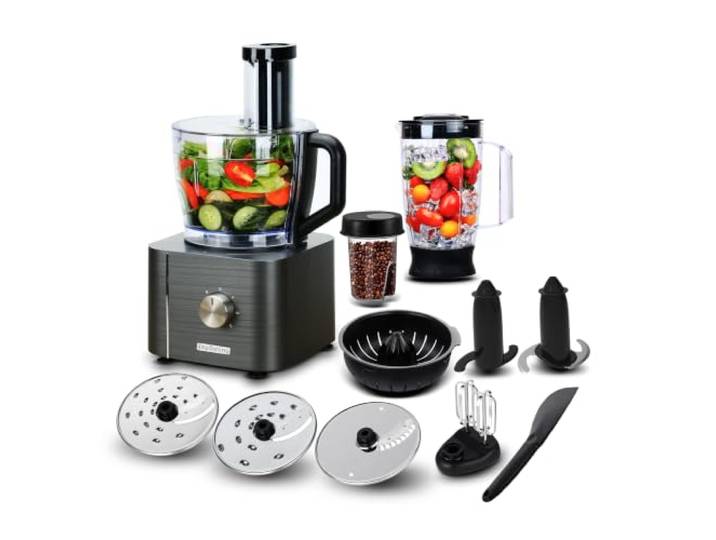 TopStrong Küchenmaschine 1100W,Küchenmaschine Multifunktions,11 Funktionen Food Chopper Prozessor,3,2L Bowl &1,5L Behälter,Mini-Zerkleinerer (black)