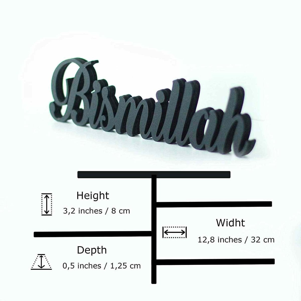 Bismillah Islamitische Decoratie - Zwart - Ramadan en Eid Cadeau