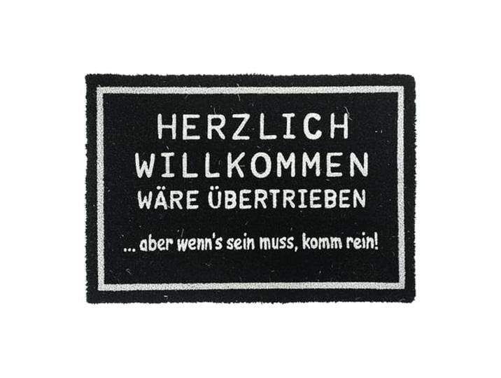 Relaxdays Paillasson en Coco 60 x 40 cm\, Tapis de Porte « Bienvenue »\, antidérapant\, Noir