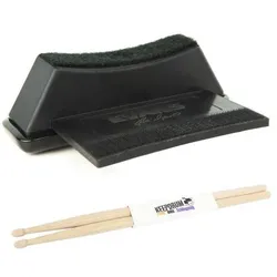 Evans Dixson Bass Drum Lift Bassdrum Riser 16 - 24 mit Drumsticks, Schlagzeug Zubehör, Schwarz
