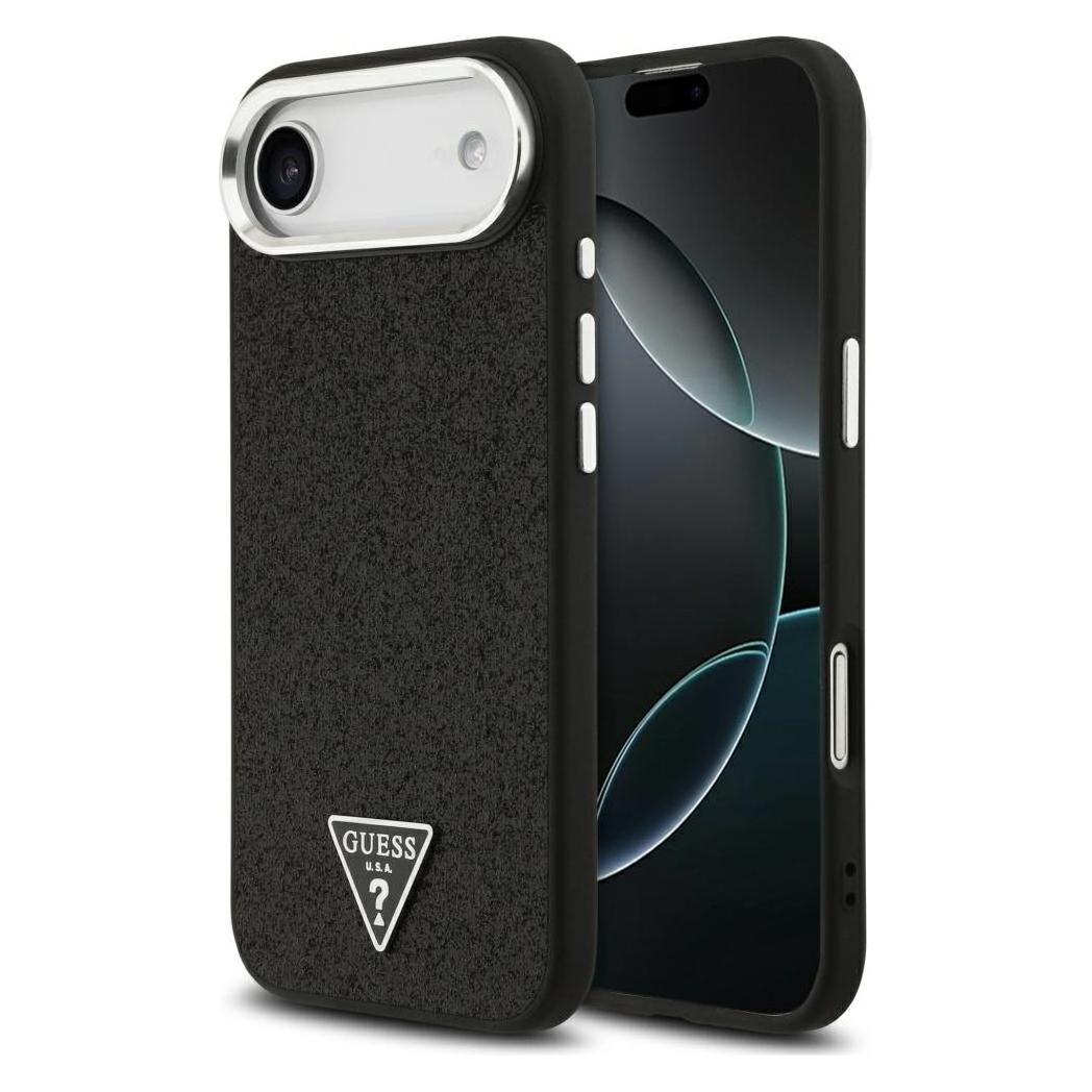 Guess - Glitter Triangle Logo MagSafe (GUHMP17MPFGTSCMK) - iPhone 17 Air - Black (Apple iPhone 17) (GUESS)
