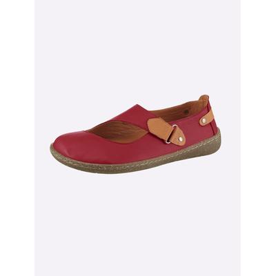 Slipper GEMINI, Damen, Gr. 40, Leder, rot, Glattleder, Schuhe Slipper