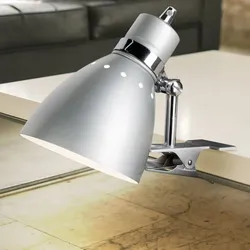 Tisch Klemm Leuchte silber Wohn Ess Zimmer Beleuchtung Lese Spot Strahler Lampe schwenkbar