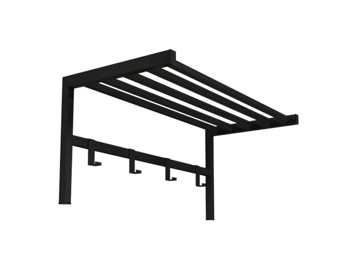 [en.casa] Wandgarderobe Tolga, Schwarz, Metall, 69x32.5x34 cm, Garderobe, Garderobenpaneele, Wandgarderobe