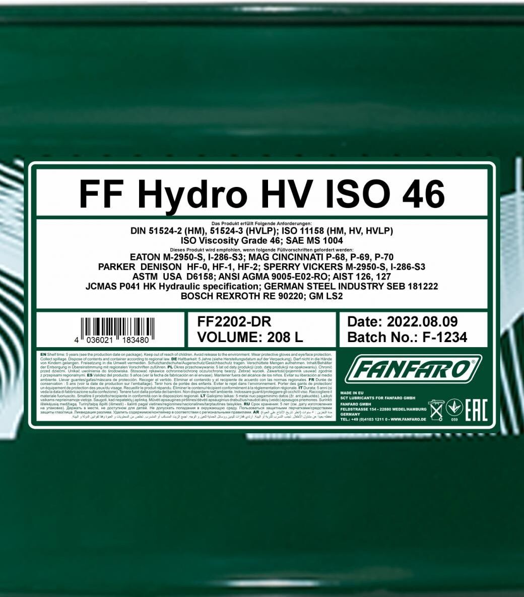 FANFARO FF2202-DR Hydraulische olie