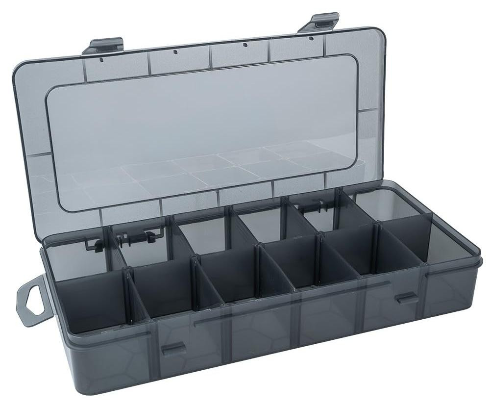 Dripio Sorteerbox met 12 compartimenten, B/D/H: 26 x 13,5 x 4,3 cm, transparant/zwart